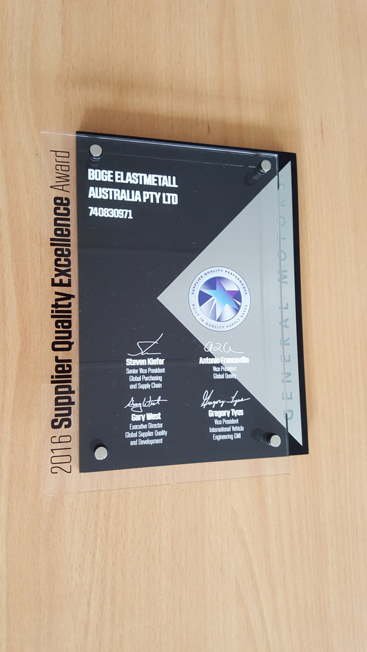 2016 Supplier Quality Excellence Award